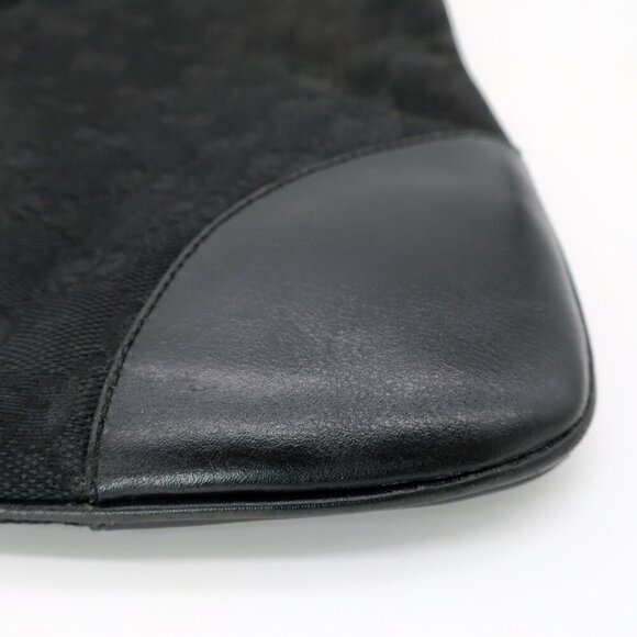 Gucci Vintage Jackie O Black GG Web Canvas Leather Handbag Purse - Picture 4 of 8